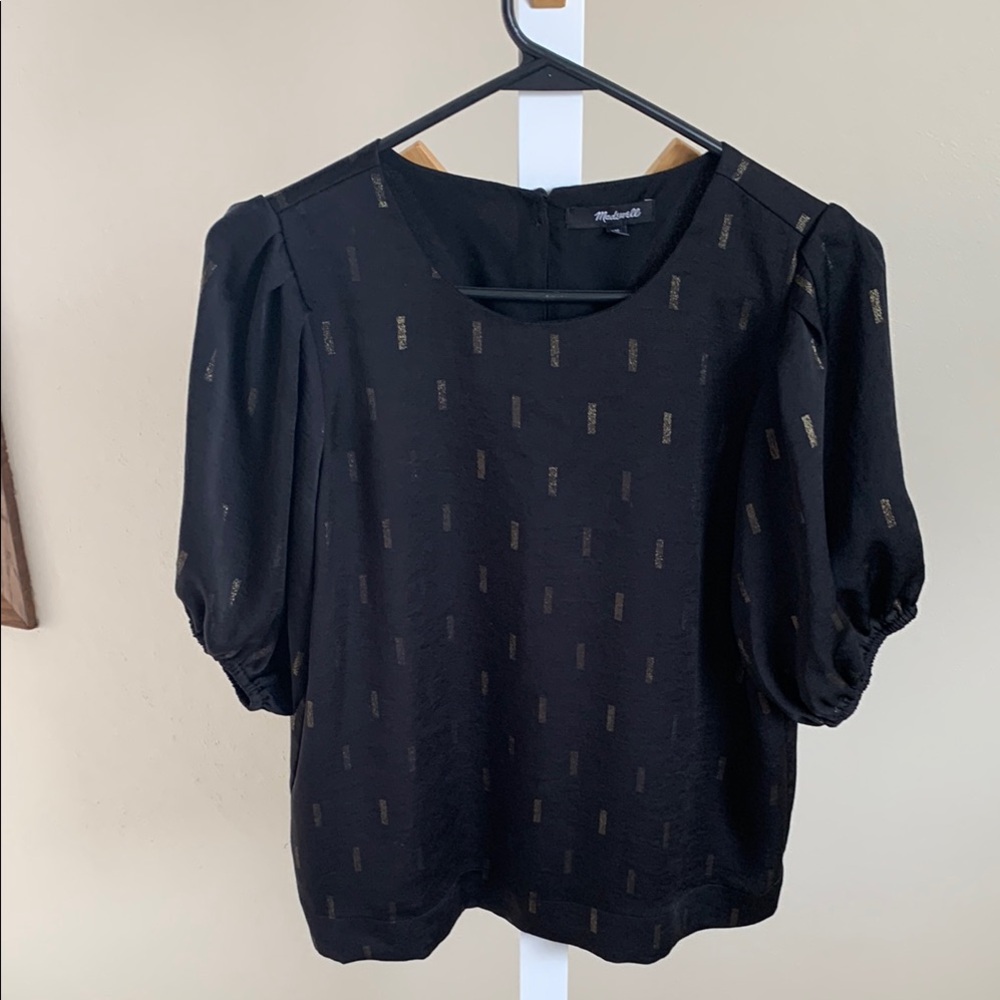 Madewell Black Puff Sleeve Top
